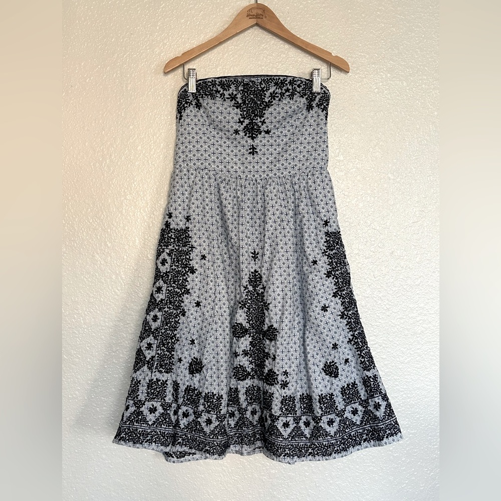 Moulinette Soeurs Anthropologie Embroidered Dress Strapless Women’s Size 4